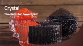  Presentation with sturgeon - Amazing theme having sturgeon caviar in white crystal backdrop and a tawny brown colored foreground