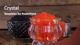  Presentation with sturgeon - Beautiful presentation theme featuring sturgeon caviar in white crystal backdrop and a tawny brown colored foreground