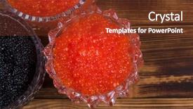  Presentation with sturgeon - Theme enhanced with sturgeon caviar in white crystal background and a tawny brown colored foreground