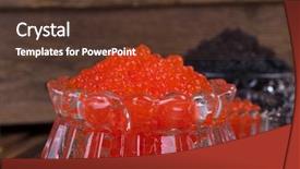  Presentation with sturgeon - Colorful slide deck enhanced with sturgeon caviar in white crystal backdrop and a tawny brown colored foreground