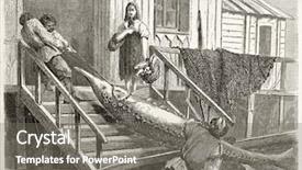  Presentation with sturgeon - Theme consisting of sturgeon fishing dragging fish background and a gray colored foreground