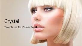  Presentation with haircut - PPT theme enhanced with style - haircut hairstyle beautiful model background and a lemonade colored foreground