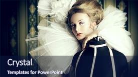  Presentation with mannequin - PPT theme having style art project haute couture background and a navy blue colored foreground