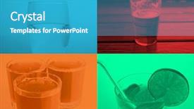  Presentation with pop art - Presentation theme with style collage of four monochrome background and a teal colored foreground