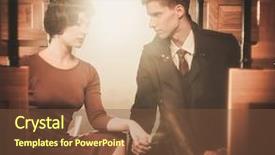  Presentation with retro television old vintage tv - Slides having style couple inside retro train background and a tawny brown colored foreground