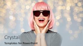  Presentation with black people - PPT theme with style-fashion-and-people-concept background and a light gray colored foreground