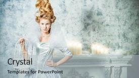  Presentation with history vintage telescope and compass - Presentation having style historical dress hairstyles history background and a light blue colored foreground