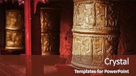  Presentation with prayer image - Slide deck with style image of buddhist prayer background and a tawny brown colored foreground