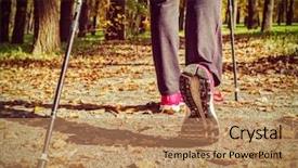  Presentation with vintage retro - Presentation enhanced with style image of nordic walking background and a  colored foreground