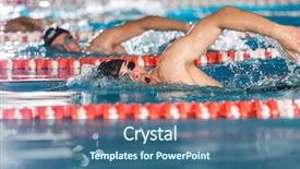  Presentation with swim - PPT theme consisting of style in different swimming lanes background and a ocean colored foreground