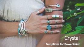  Presentation with summer - Presentation theme with style jewrly rings and bracelet background and a coral colored foreground