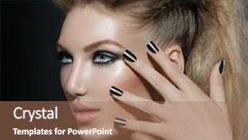  Presentation with nails manicure - Beautiful theme featuring style model girl portrait hair backdrop and a coral colored foreground