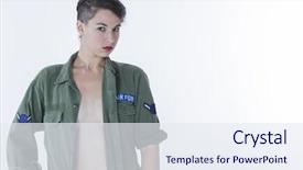  Presentation with old style vintage postcard - Presentation theme having style model with vintage military background and a sky blue colored foreground