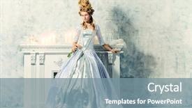  Presentation with hair dress - Slide set consisting of style of the renaissance background and a seafoam green colored foreground