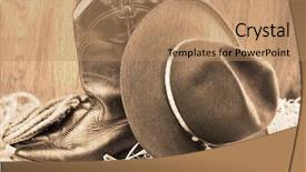  Presentation with old style - Amazing theme having style picture of cowboy boots backdrop and a coral colored foreground