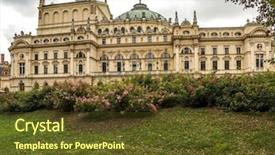  Presentation with baroque - Slides with style resembling the paris opera background and a tawny brown colored foreground