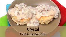  Presentation with grave marker american flag - Colorful presentation design enhanced with style sausage biscuits and gravy backdrop and a coral colored foreground