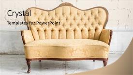  Presentation with vintage retro - PPT layouts having style sofa couch in vintage background and a  colored foreground