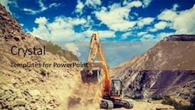  Presentation with vintage retro - Colorful slide deck enhanced with style travel image of excavator backdrop and a coral colored foreground