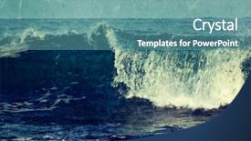  Presentation with overlaid - Slide deck featuring style travel image of wave background and a seafoam green colored foreground