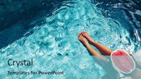  Presentation with tropical fruit - PPT theme with style tropical fruit diet summer background and a light blue colored foreground