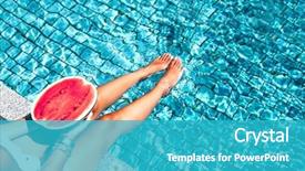  Presentation with tropical fruit - Audience pleasing PPT theme consisting of style tropical fruit diet summer backdrop and a teal colored foreground