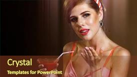  Presentation with party invitation - Presentation design with style wearing red dress invitation background and a tawny brown colored foreground