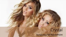  Presentation with ion - Cool new presentation with styled blond hair blowing ion backdrop and a coral colored foreground