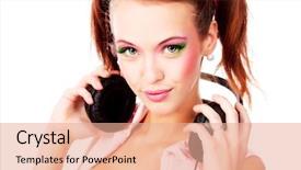  Presentation with professional - Slide set with styled professional model theme background and a  colored foreground