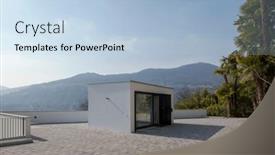  Presentation with residential - Presentation enhanced with stylised-entrance-to-a-residential background and a light blue colored foreground