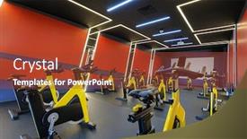  Presentation with aerobics - Presentation theme with stylish-aerobics-spinning-class-gym background and a tawny brown colored foreground
