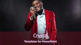  Presentation with american music - Cool new theme with stylish afro american man singing backdrop and a tawny brown colored foreground