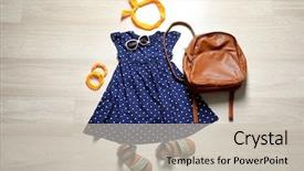  Presentation with accessories - Audience pleasing theme consisting of stylish baby dress and accessories backdrop and a soft green colored foreground