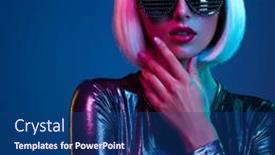  Presentation with batik fabric beautiful of art - Slides with stylish-blonde-in-shiny-dress background and a ocean colored foreground