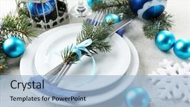  Presentation with white christmas - Colorful PPT theme enhanced with stylish blue and white christmas backdrop and a light blue colored foreground