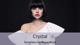  Presentation with haircut - Colorful presentation theme enhanced with stylish bob haircut and cosplay backdrop and a light gray colored foreground