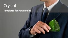  Presentation with abstract natural fresh green - PPT layouts consisting of stylish businessman holding a fresh background and a gray colored foreground
