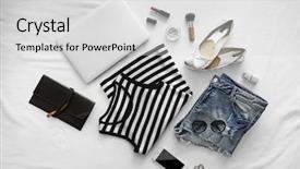  Presentation with clothing - Theme featuring stylish clothings - casual women clothing set background and a light gray colored foreground