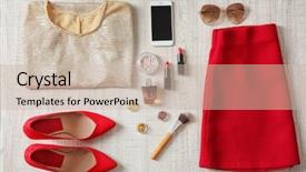  Presentation with flat lay of female sport - Presentation featuring stylish clothings - flat lay set of female background and a soft green colored foreground