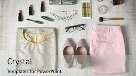  Presentation with flat - Amazing presentation design having stylish clothings - flat lay set of female backdrop and a light gray colored foreground