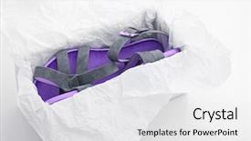  Presentation with women - Colorful PPT theme enhanced with stylish comfortable violet women sandals backdrop and a  colored foreground