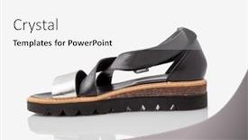  Presentation with women - Slides with stylish-comfortable-women-sandal background and a white colored foreground