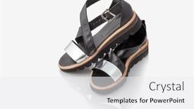  Presentation with women - Presentation theme enhanced with stylish-comfortable-women-sandals background and a white colored foreground