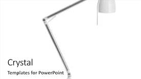  Presentation with desk - Theme having stylish desk lamp on white background and a white colored foreground
