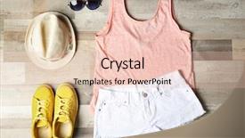  Presentation with accessories - Amazing PPT theme having stylish female clothes with accessories backdrop and a lemonade colored foreground