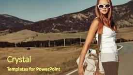  Presentation with road safety young drivers - Theme consisting of stylish free - beautiful young woman posing background and a tawny brown colored foreground