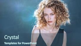  Presentation with close up baby girl knitted - Beautiful PPT theme featuring stylish free - close-up portrait of a beautiful backdrop and a ocean colored foreground