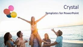  Presentation with dance beautiful couple dancing ballroom - PPT theme having stylish free - happy friends dancing background and a sky blue colored foreground