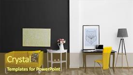  Presentation with waiting room furniture - Beautiful presentation theme featuring stylish furniture and fresh roses backdrop and a tawny brown colored foreground