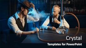  Presentation with hookah - Slide set consisting of stylish-gangsters-smoking-hookah background and a navy blue colored foreground